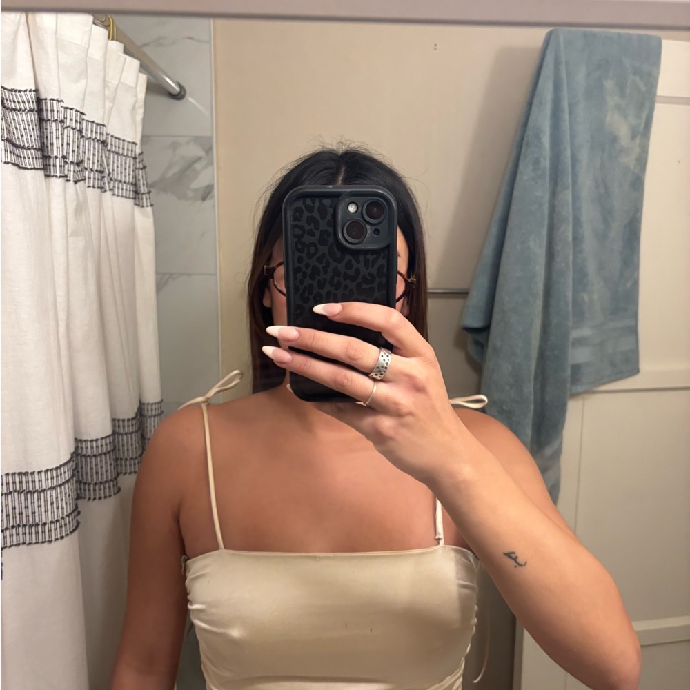 Zara Ivory Tie-Back Top
